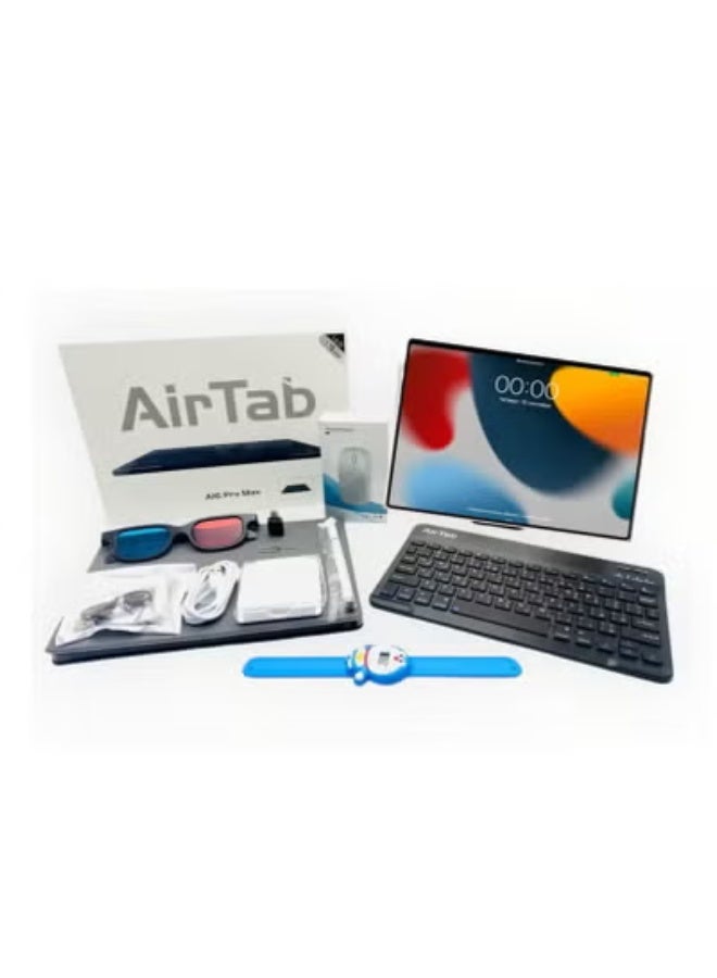 AIR TAB A16 Pro Max 10.1-Inch Android 13 Tablet, 16GB RAM + 1TB Storage, WiFi & Dual SIM LTE, Quad-Core Processor, HD Display, Ultra-Slim Gold Design, Touch Pen & Keyboard Included, Tablet for Work, Study & Entertainment - Image 1